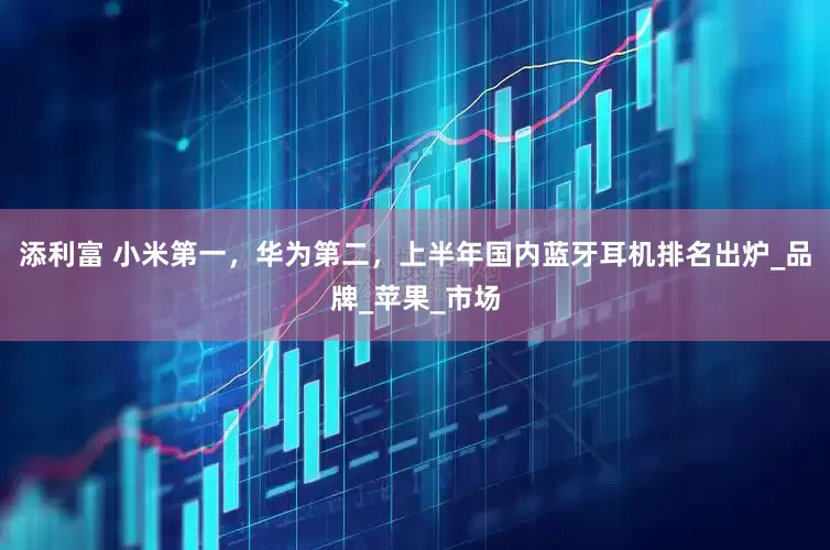 添利富 小米第一，华为第二，上半年国内蓝牙耳机排名出炉_品牌_苹果_市场
