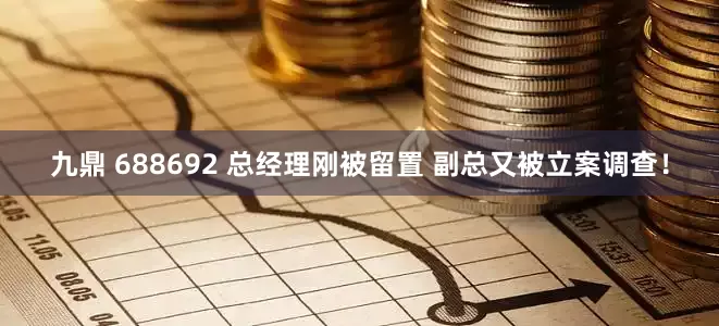 九鼎 688692 总经理刚被留置 副总又被立案调查！